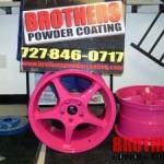 Pink powder coated wheel rims